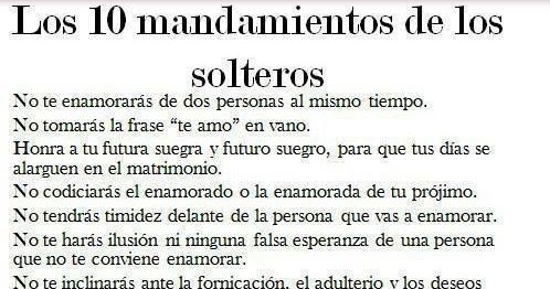 10 mandamientos del hombre soltero